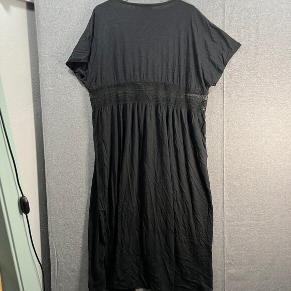 Belle Beach by Kim Gravel Petite Slub Knit Cover Up Black Petite M - Picture 15 of 15